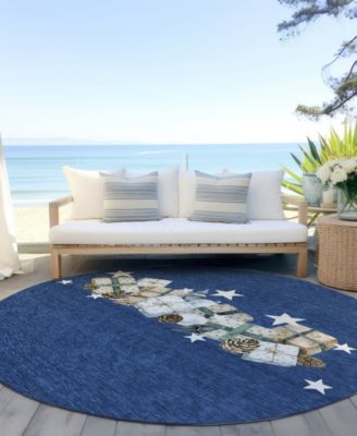 Holiday Washable Indoor/Outdoor ACN1825 8'x8' Round Area Rug