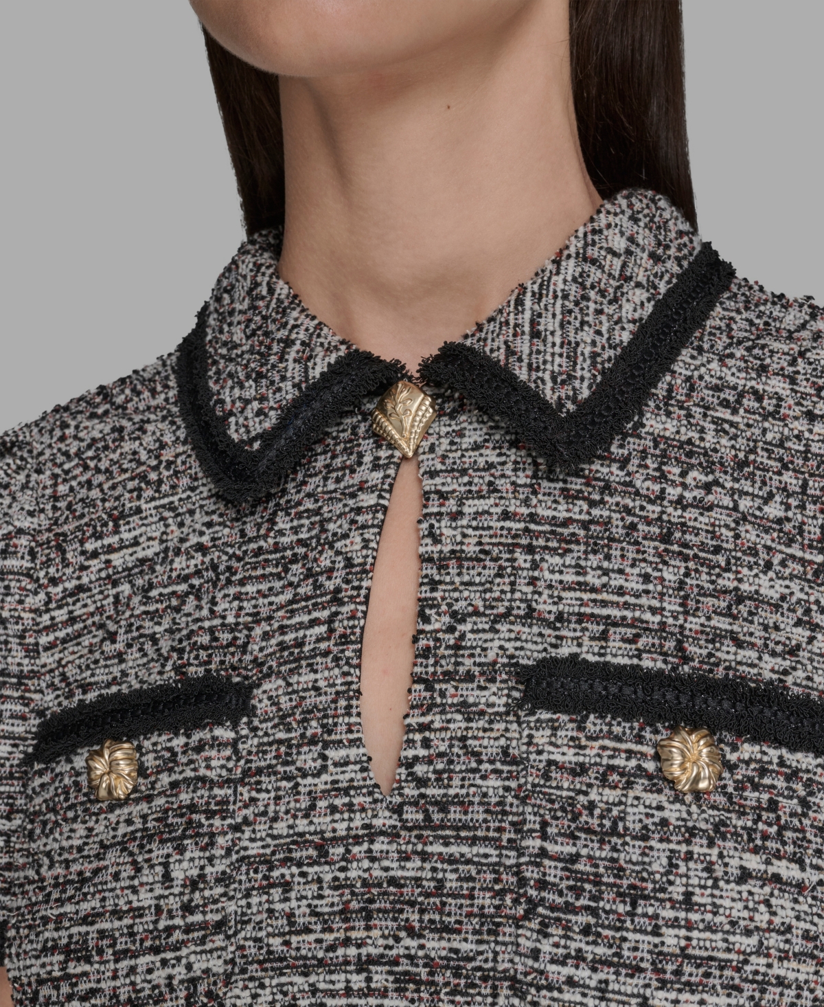 Karl Lagerfeld Paris Women's Collared Shift Dress