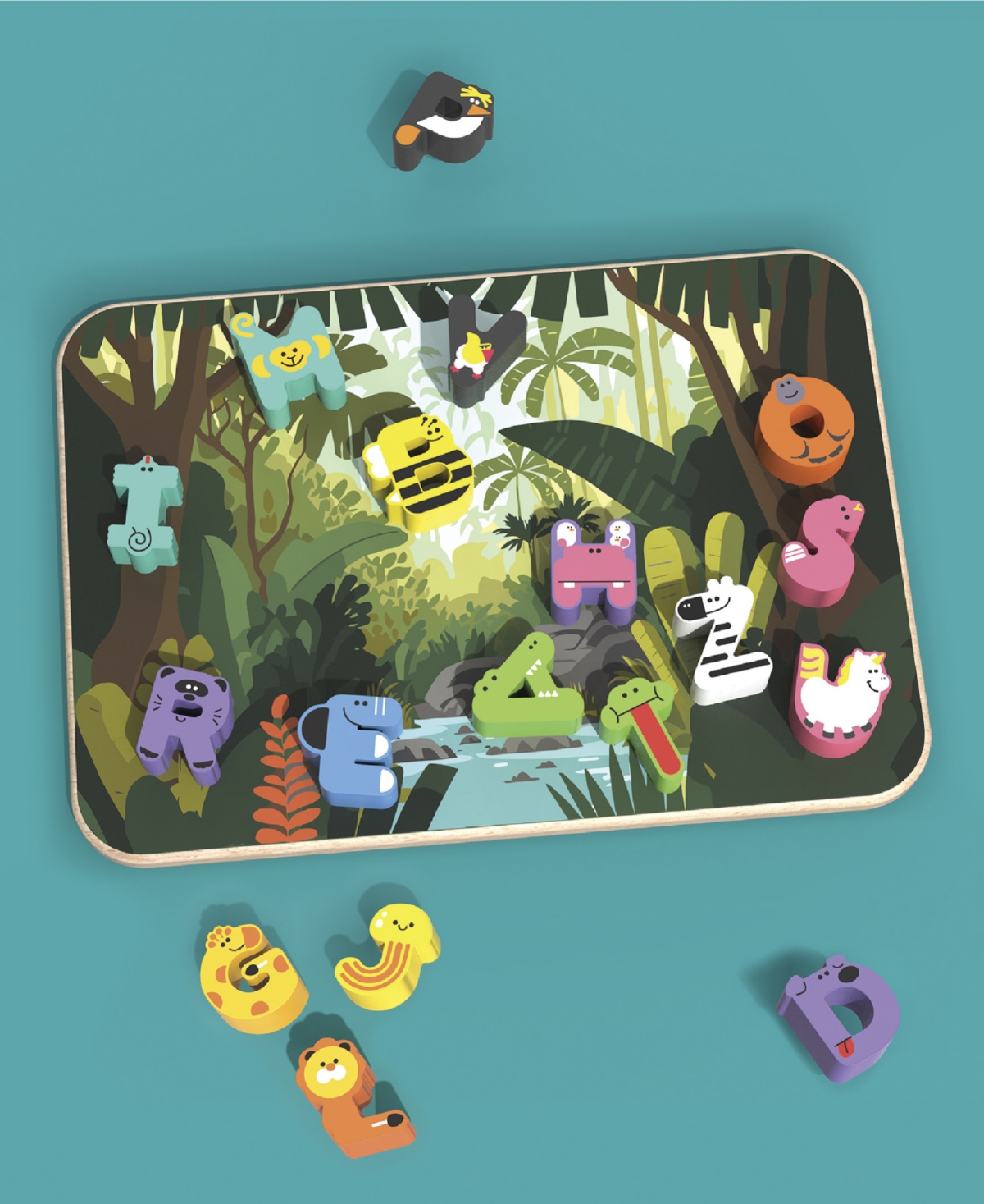 Geoffrey's Toy Box Animal Alphabet Jungle Puzzle Board