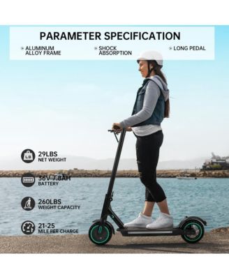 8.5 Inch Foldable Electric Scooter with 350W Motor, 22-Mile Range & Dual Brakes | Colorful LED Lights for a Stylish Night Ride