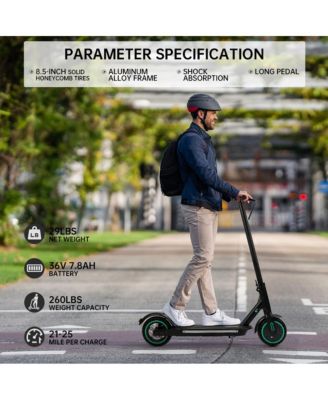 8.5 Inch Foldable Electric Scooter, UL2272 Certified with 350W Motor, 22-Mile Range & Smart Control