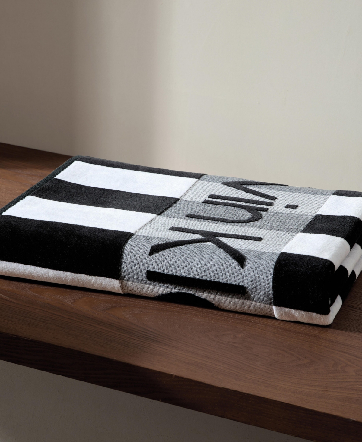 Calvin Klein Beach Stripe Logo Cotton 2-pc. Beach Towel Set, 70" X 40" In Multi