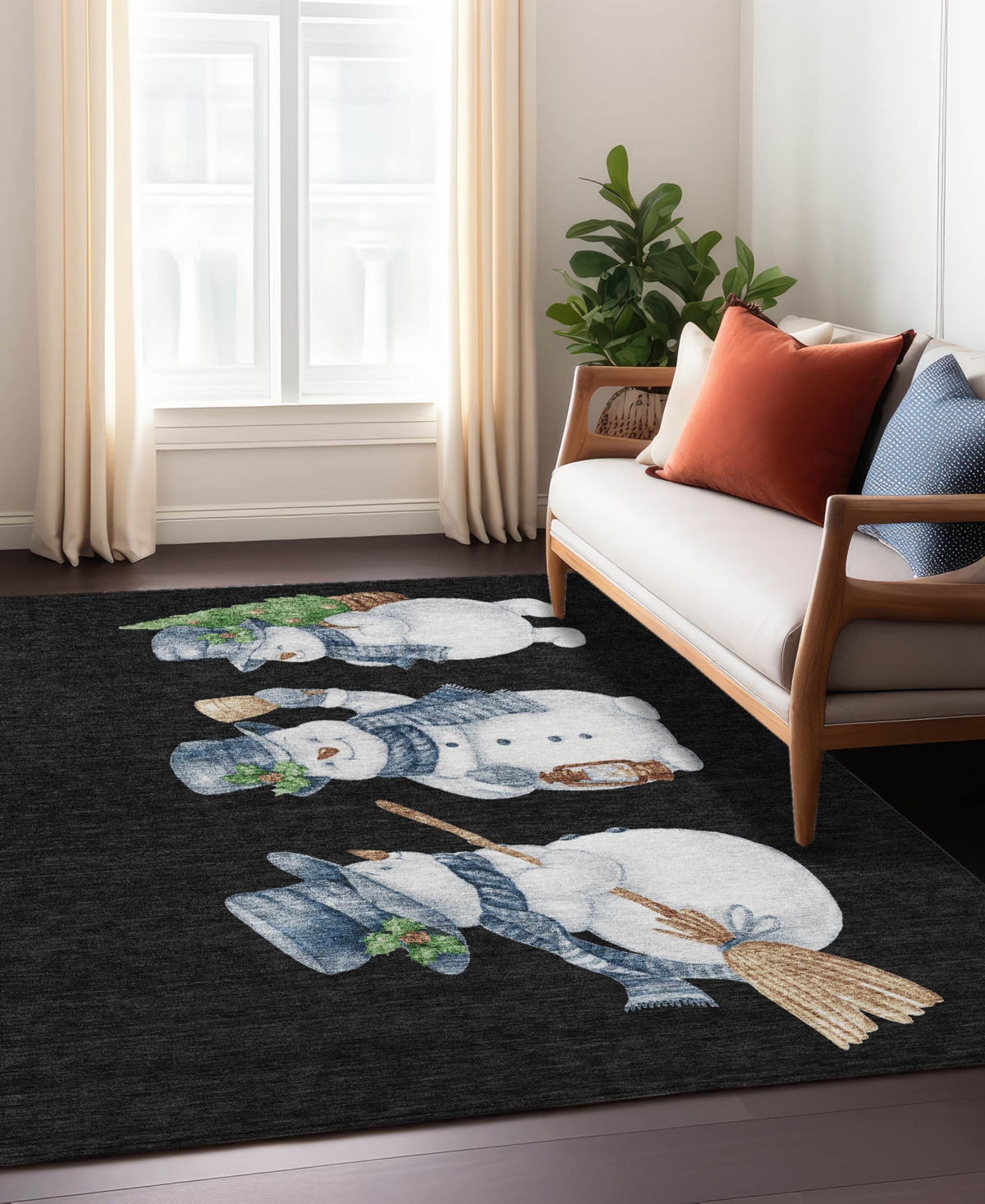 Addison Holiday Washable Indoor/outdoor Acn1826 2'6"x3'10" Area Rug In Black