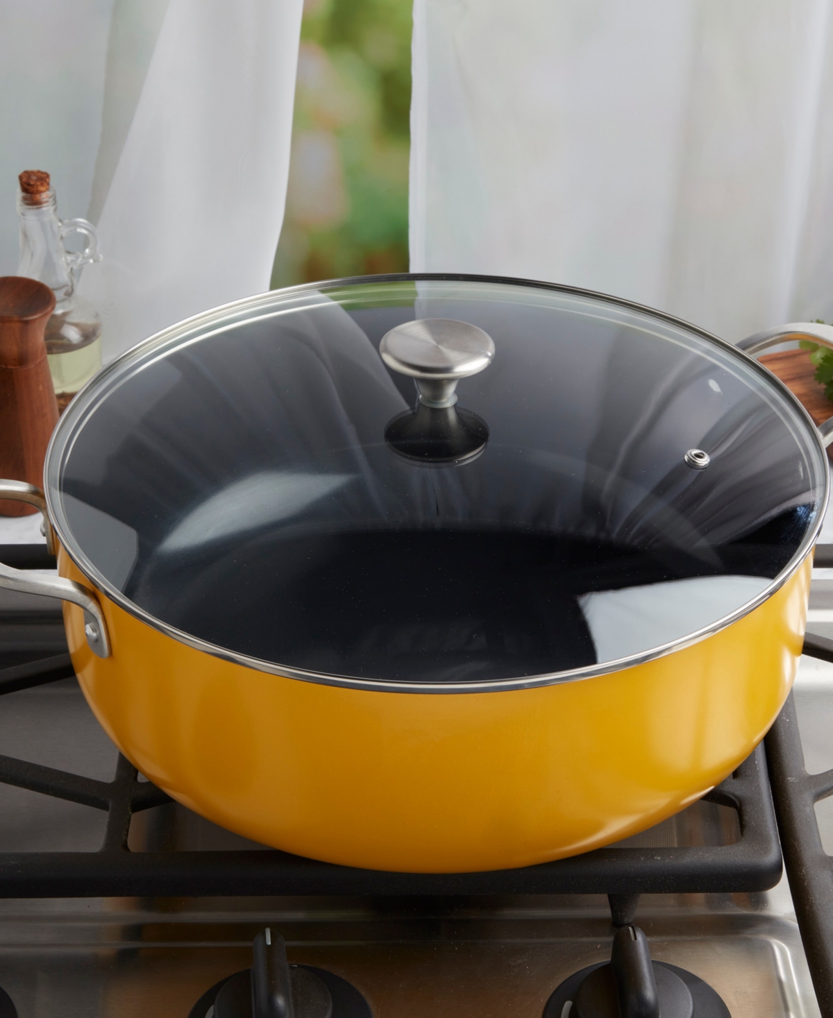Infuse Latin Caldero Nonstick Aluminum 10.5-quart Saute Pan In Yellow