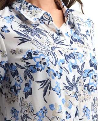 Women's Resort Button Front Boarder Shirt