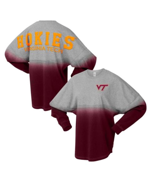 Футболка Spirit Jersey Maroon/Gray Virginia Tech Hokies Ombre Long Sleeve