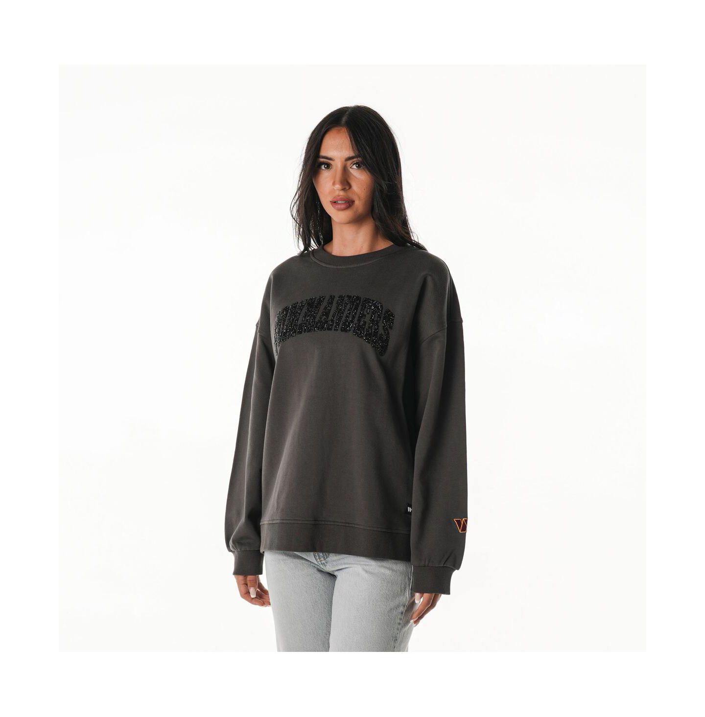 Женская толстовка The Wild Collective Charcoal Washington Commanders Rock Crystal Oversized Crewneck — фото 2