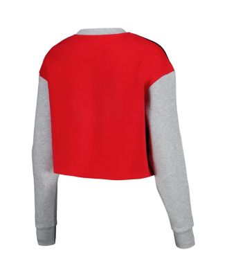 Women's Black Georgia Bulldogs Color Block Rookie Crew Pullover Sweatshirt