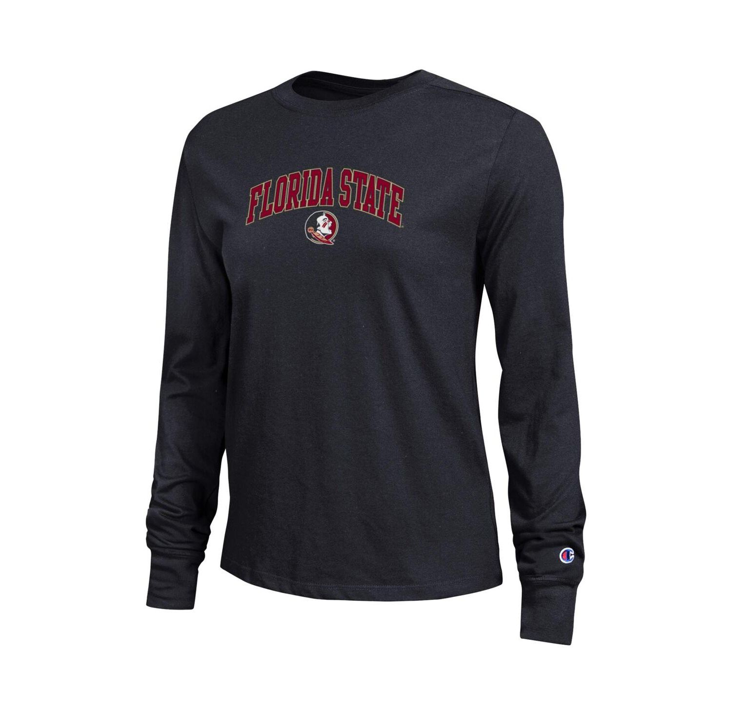 Women's Black Florida State Seminoles Arch Over Logo Long Sleeve T-Shirt