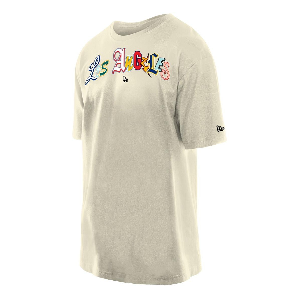New Era Men's Cream New York Yankees Ransom Note Oversized T-shirt In White