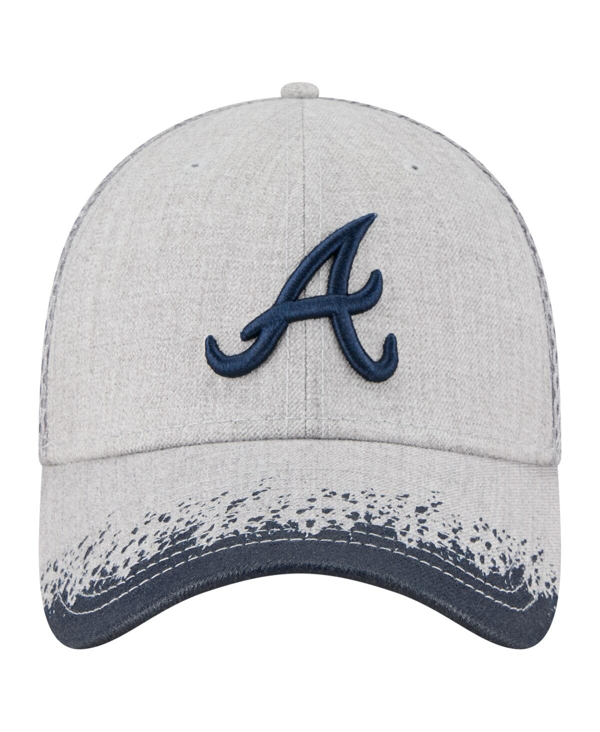 New Era Men's Gray Atlanta Braves Visor Paint Splatter 39thirty Flex Hat In Gray