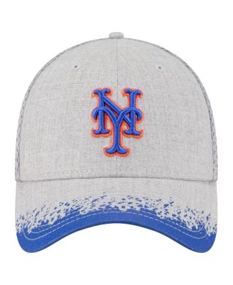 Men's Gray New York Mets Visor Paint Splatter 39THIRTY Flex Hat