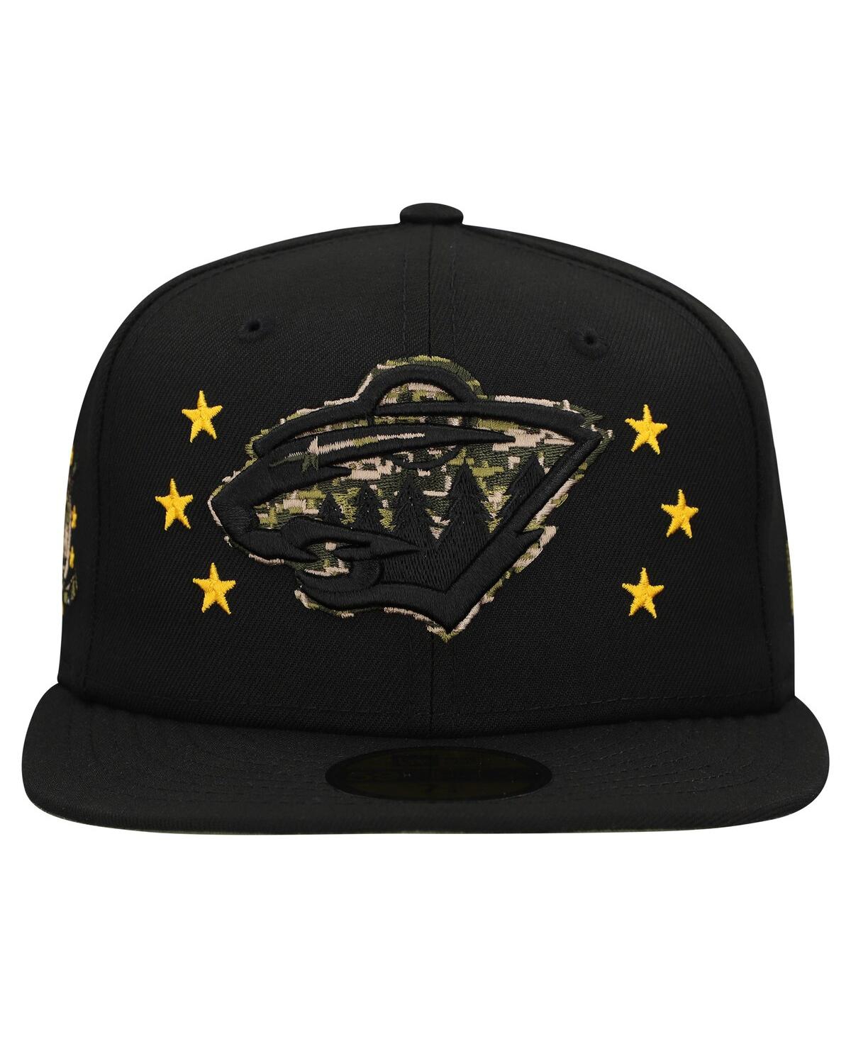 New Era Men's Black Minnesota Wild Military Appreciation Digital Camo Stars 59FIFTY Fitted Hat