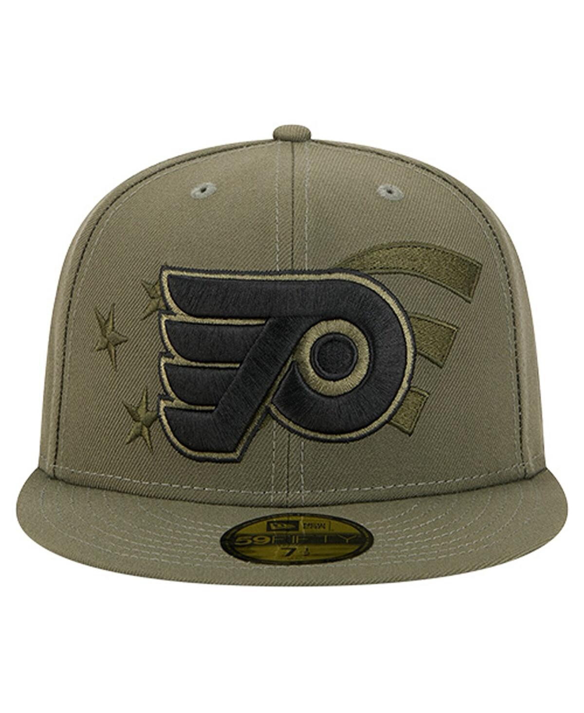 New Era Men's Olive Philadelphia Flyers Military Appreciation Flag 59fifty Fitted Hat In Green
