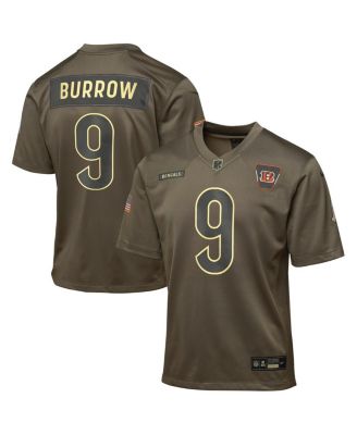 Nike - Big Boys and Girls Joe Burrow Olive Cincinnati Bengals 2025 Salute to Service Game Jersey