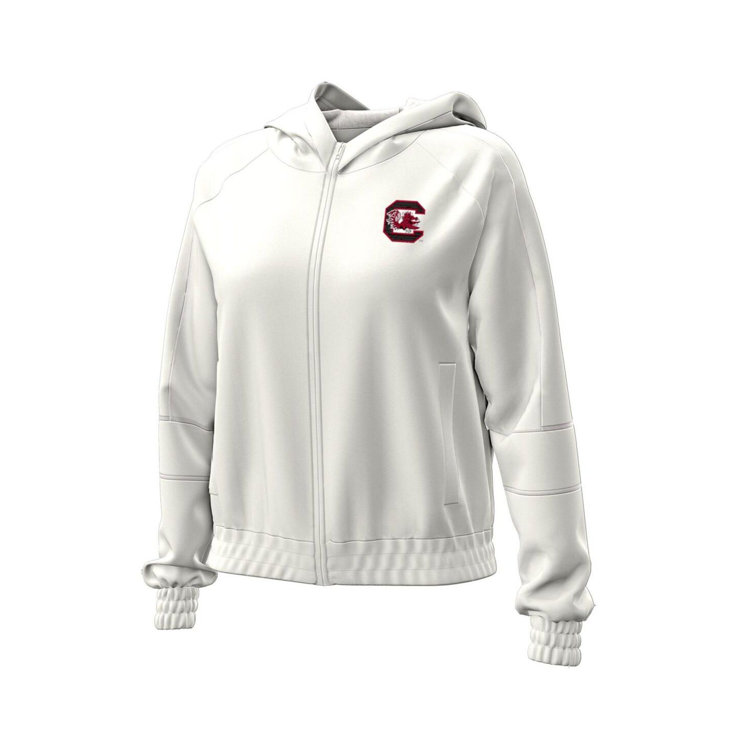 Женское худи Under Armour Natural South Carolina Gamecocks Gameday Rival Fleece Full-Zip Cropped — фото 3