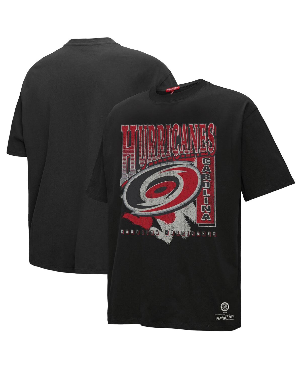 Mitchell & Ness Black Carolina Hurricanes Choppy Ice Boyfriend T-shirt In Black