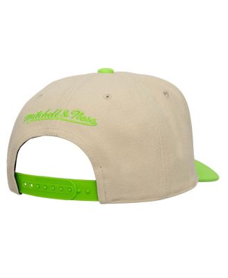 Men's Cream/Rave Green Seattle Sounders FC Upside Down Pro Pinch Snapback Hat