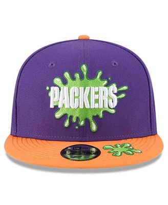 Big Boys and Girls Purple/Orange Green Bay Packers Nickelodeon Slime 9FIFTY Snapback Hat