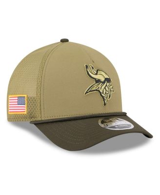 New Era - Big Boys and Girls Green/Dark Green Minnesota Vikings 2025 Salute to Service 9FORTY A-Frame Adjustable Hat