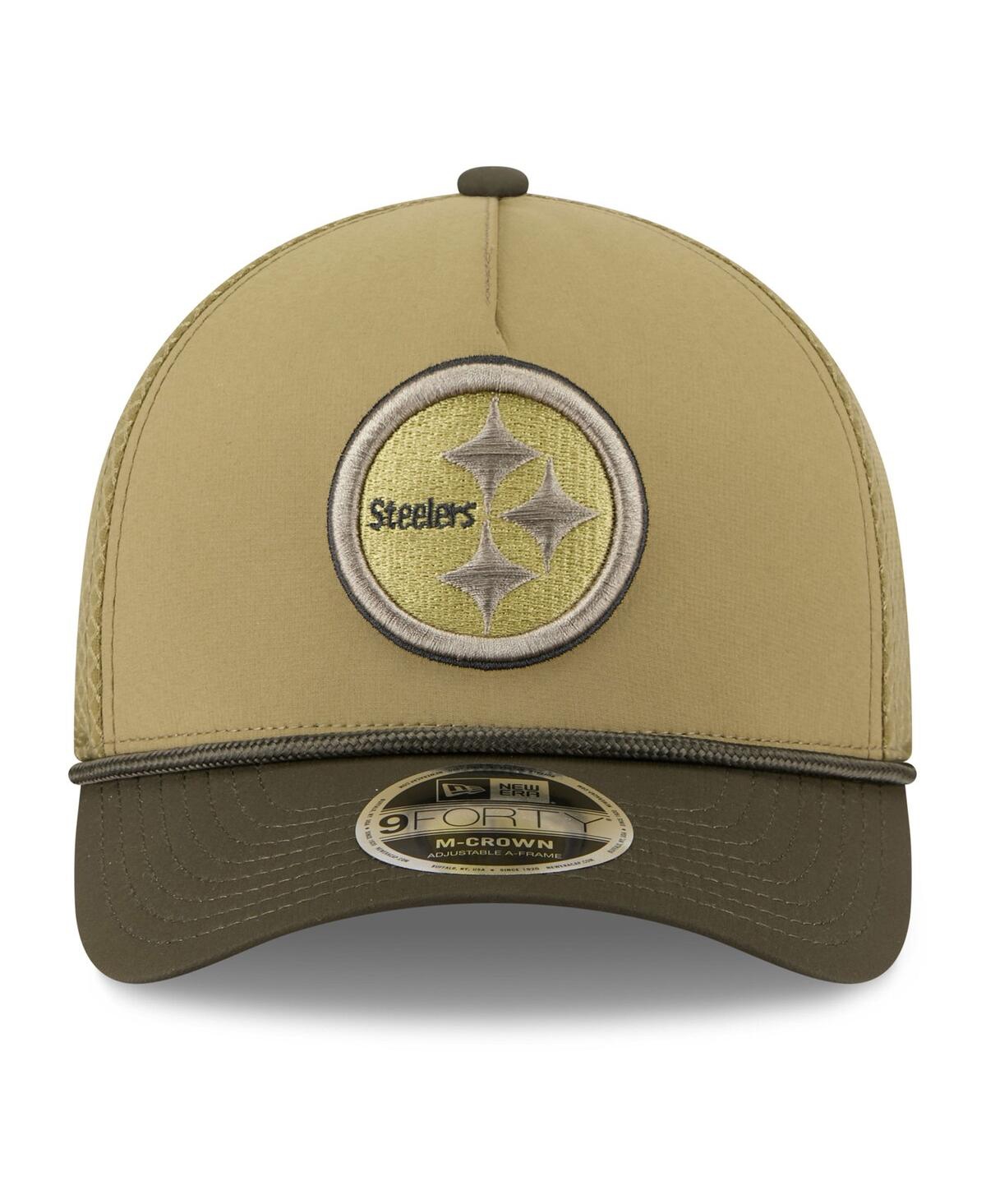 New Era Men's Green Pittsburgh Steelers 2025 Salute To Service 9forty A-frame M-crown Adjustable Hat In Green