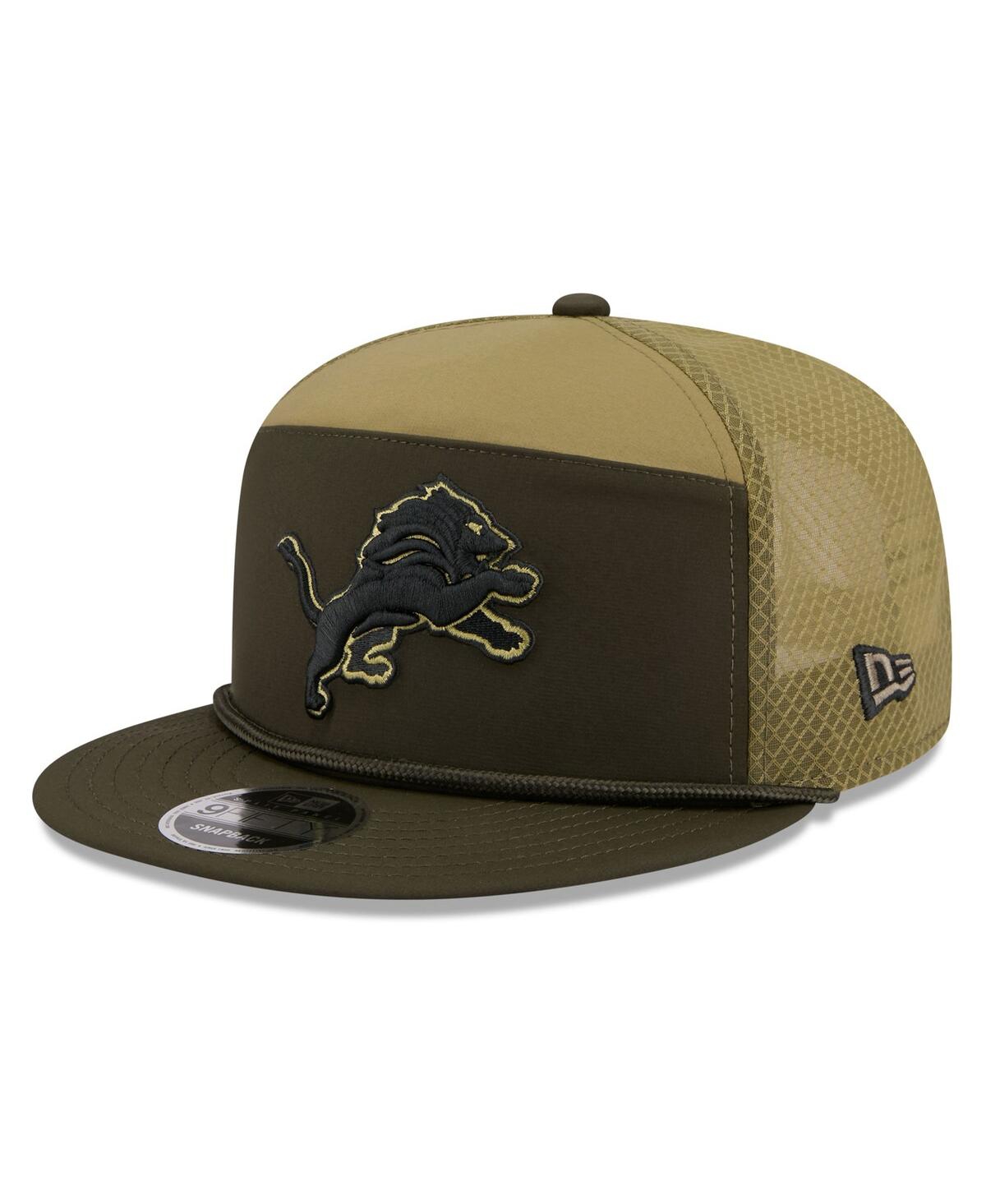 New Era Men's Dark Green Detroit Lions 2025 Salute To Service Split Panel 9fifty Snapback Hat In Green