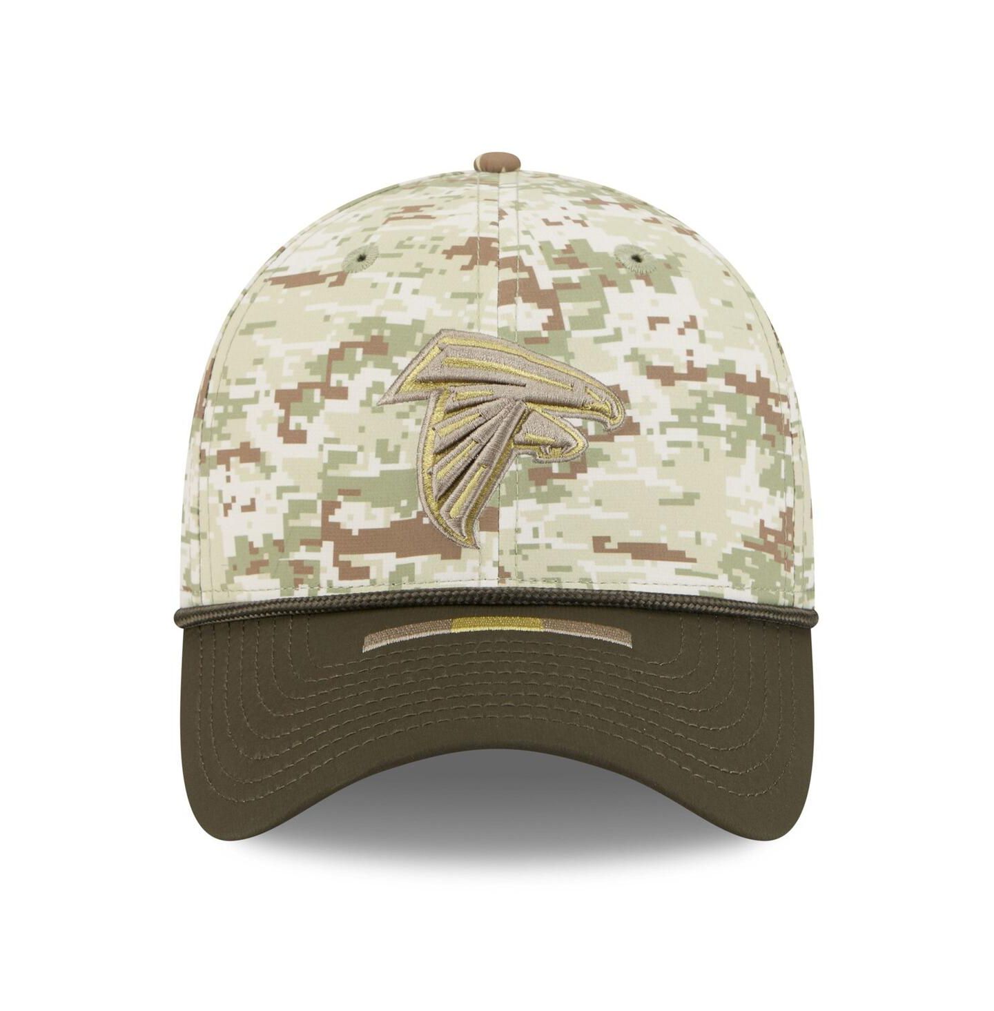 Мужская кепка New Era Camo/Dark Green Atlanta Falcons 2025 Salute to Service 39THIRTY Flex Hat — фото 4