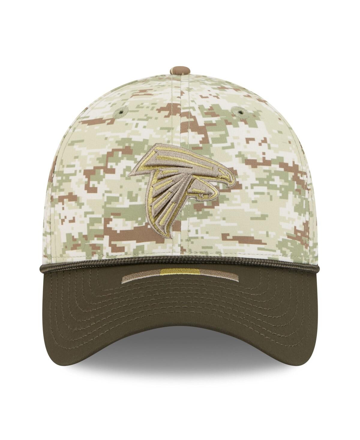 New Era Men's Camo/dark Green Atlanta Falcons 2025 Salute To Service 39thirty Flex Hat In Green