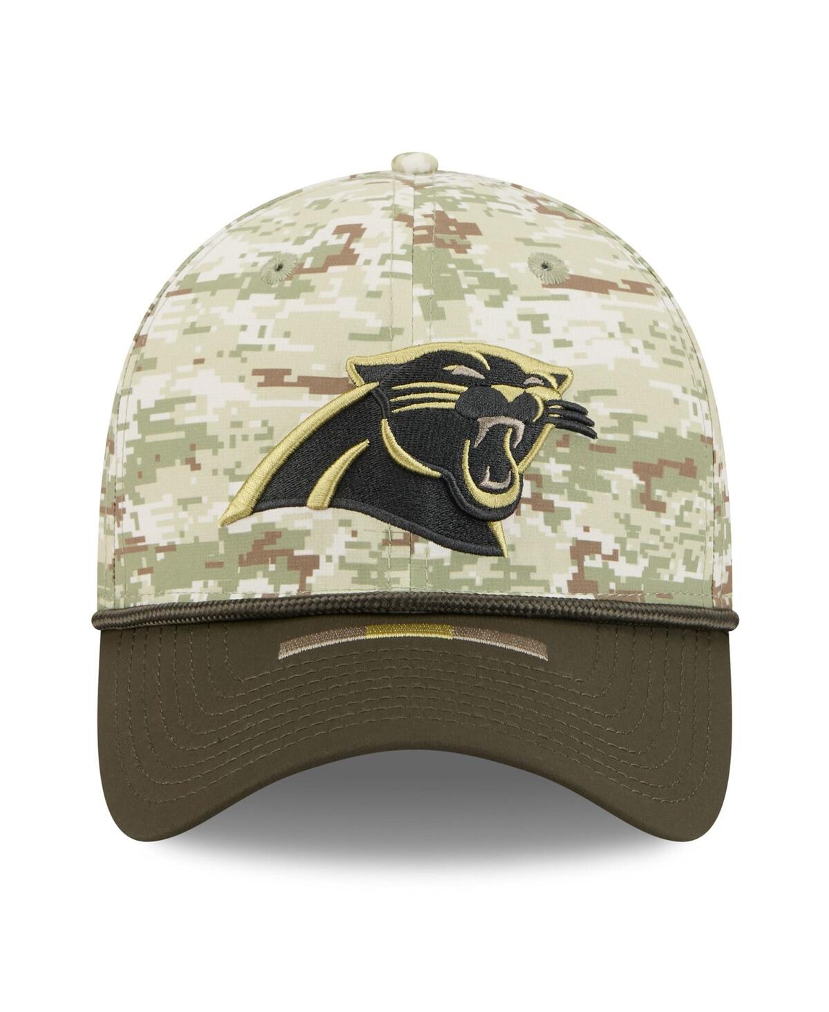 New Era Men's Camo/dark Green Carolina Panthers 2025 Salute To Service 39thirty Flex Hat In Green