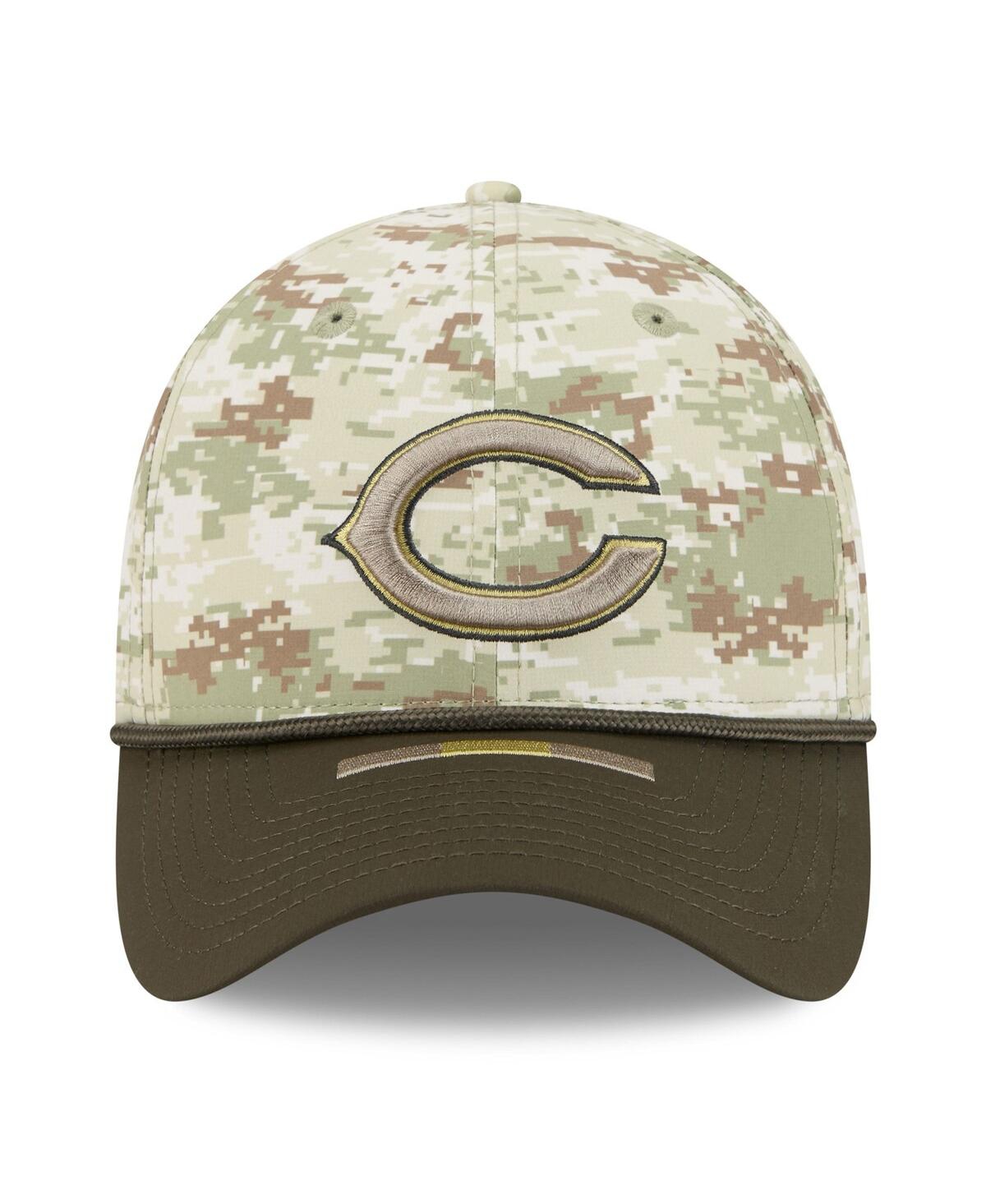New Era Men's Camo/dark Green/dark Green Chicago Bears 2025 Salute To Service 39thirty Flex Hat In Green