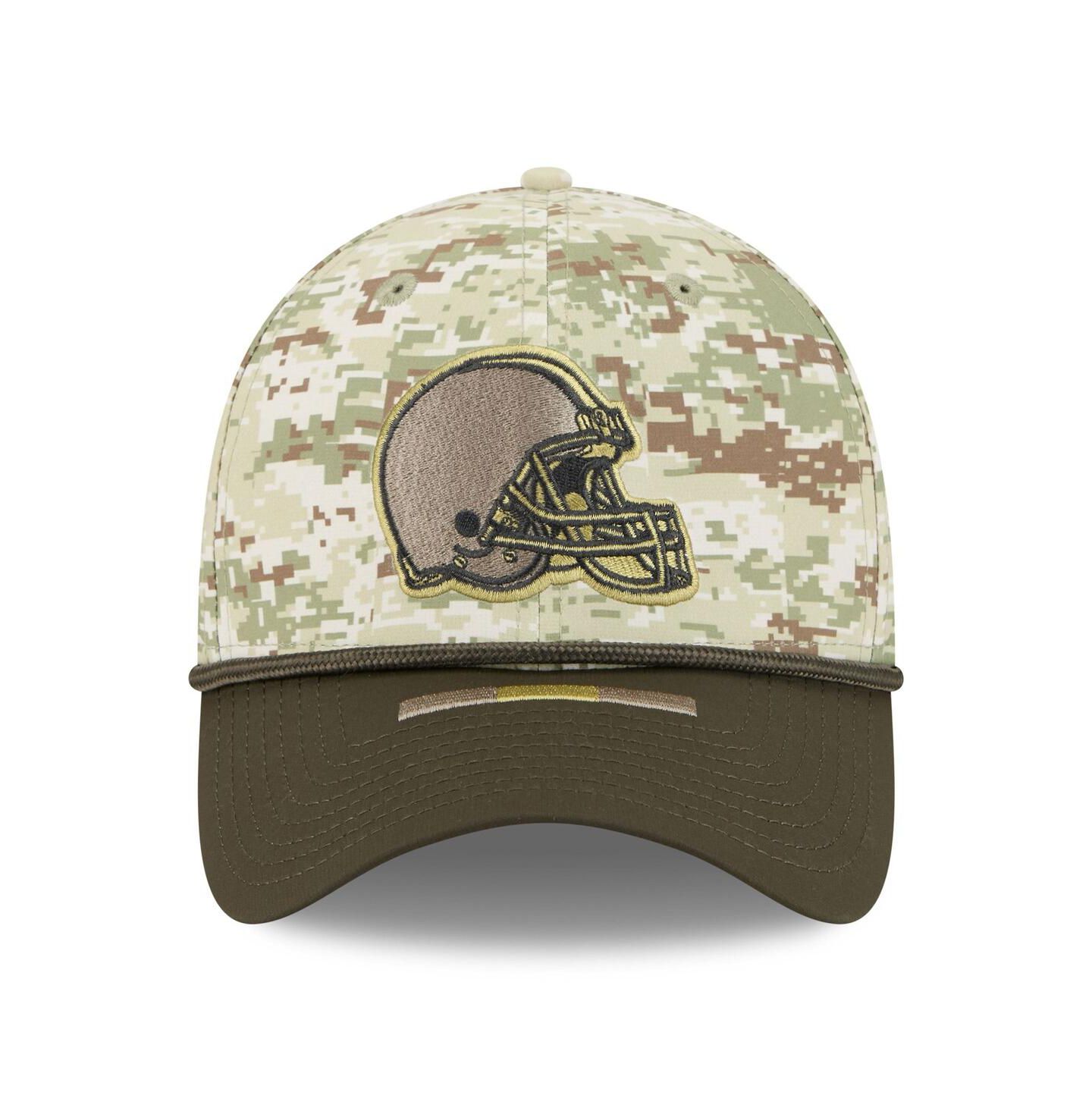 Мужская кепка New Era Camo/Dark Green Cleveland Browns 2025 Salute to Service 39THIRTY Flex Hat — фото 4