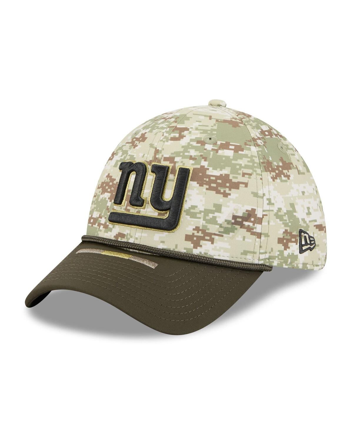 New Era Men's Camo/dark Green New York Giants 2025 Salute To Service 39thirty Flex Hat In Green