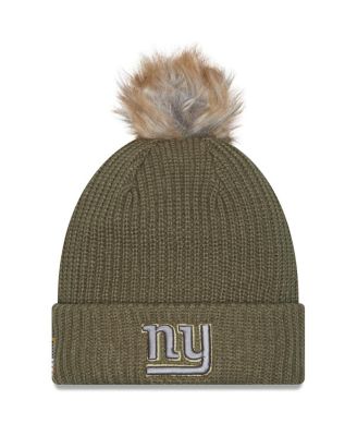 New Era - Women's Dark Green New York Giants 2025 Salute to Service Cuffed Knit with Pom Hat