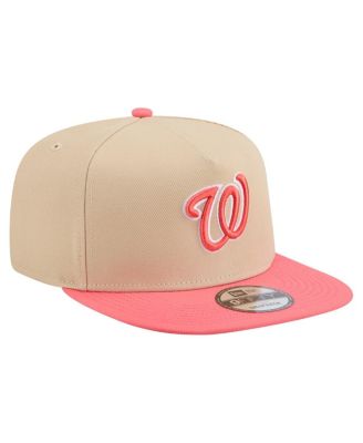 Men's Light Beige/Coral Washington Nationals Color Pack A-Frame 9FIFTY Snapback Hat