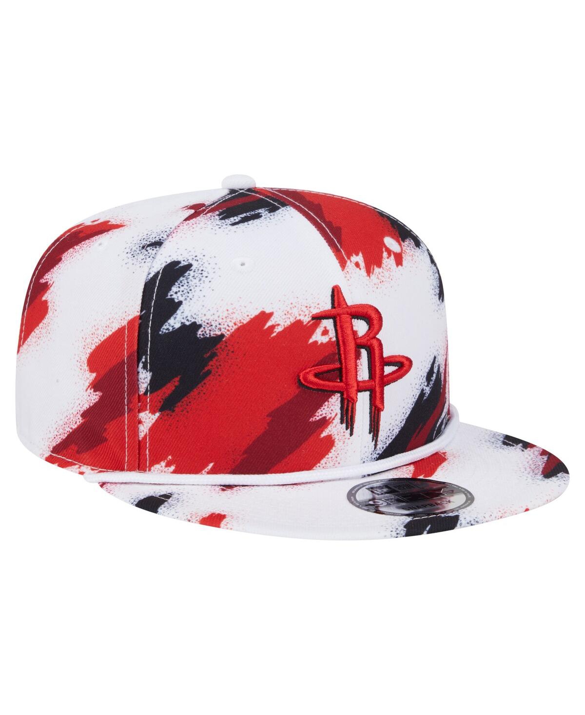 New Era Men's White Houston Rockets Paint 9fifty Snapback Hat In Multi