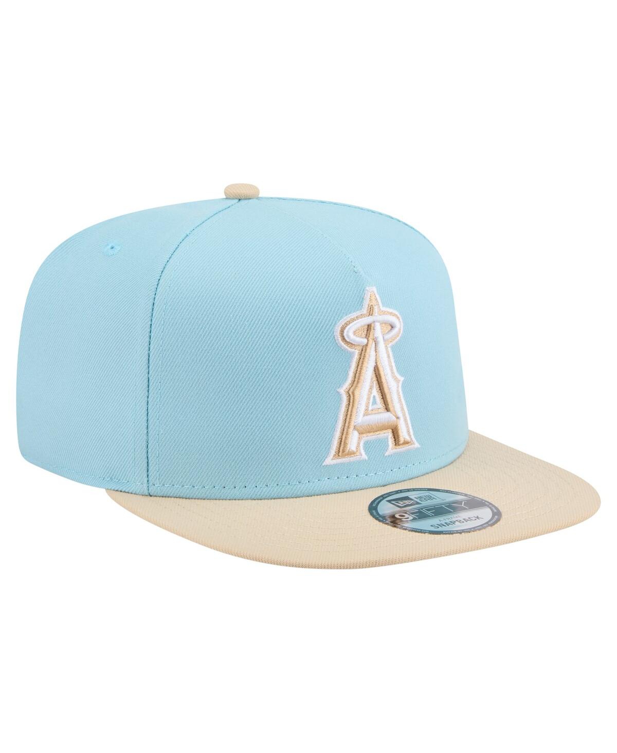 New Era Men's Light Blue/light Beige Los Angeles Angels Color Pack A-frame 9fifty Snapback Hat In Blue