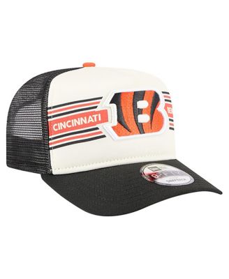 Men's&nbsp;Cream/Black Cincinnati Bengals Banner A-Frame 9FIFTY Trucker Snapback Hat