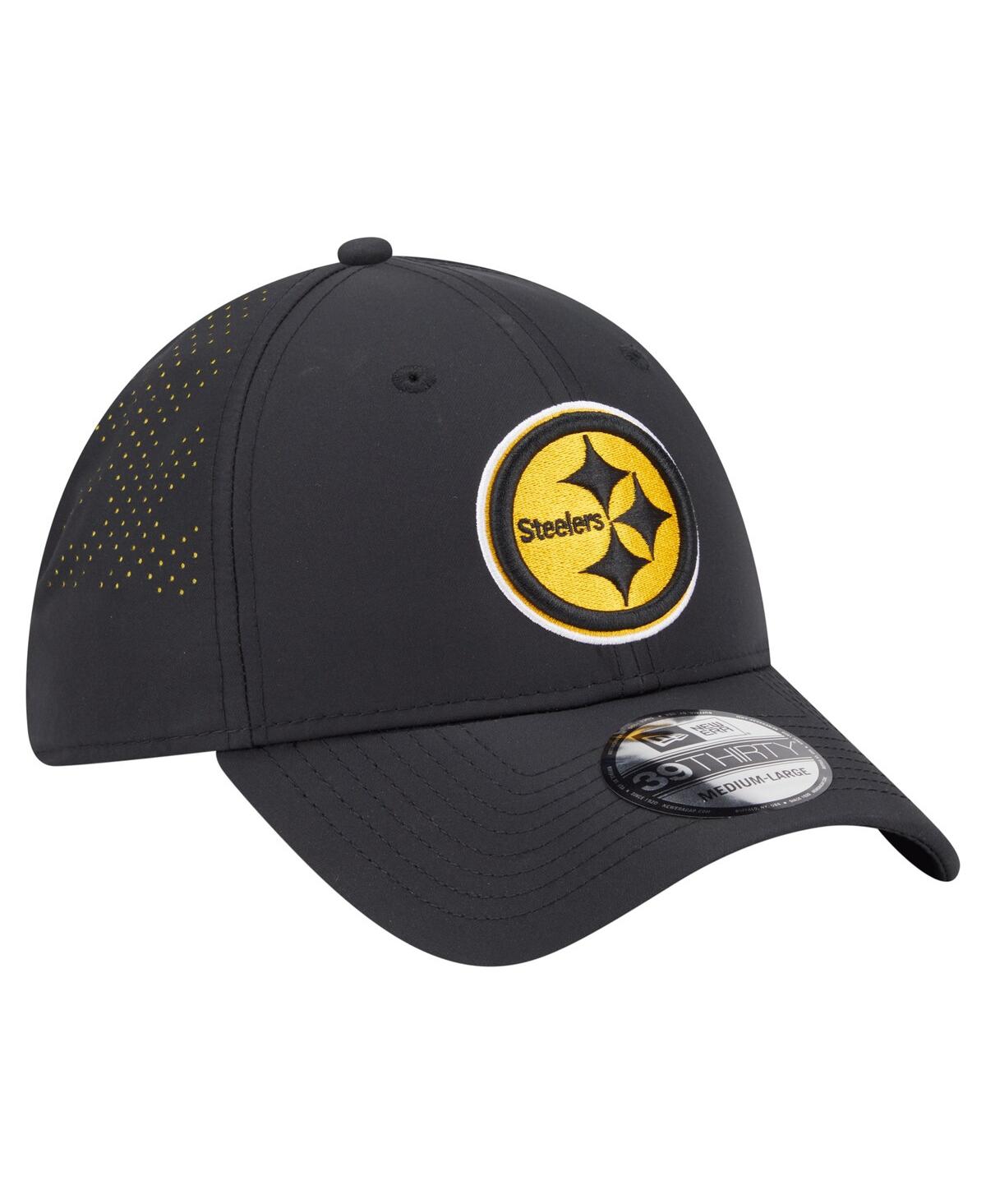 New Era Men'sâ Black Pittsburgh Steelers Night 39thirty Flex Hat In Black