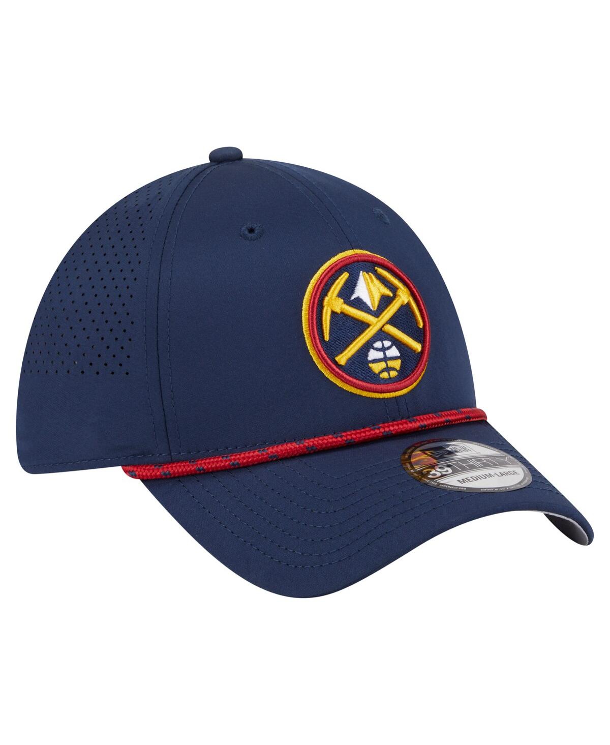 New Era Men's Navy Denver Nuggets Featherweight Poly Rope Flex 39thirty Hat In Blue