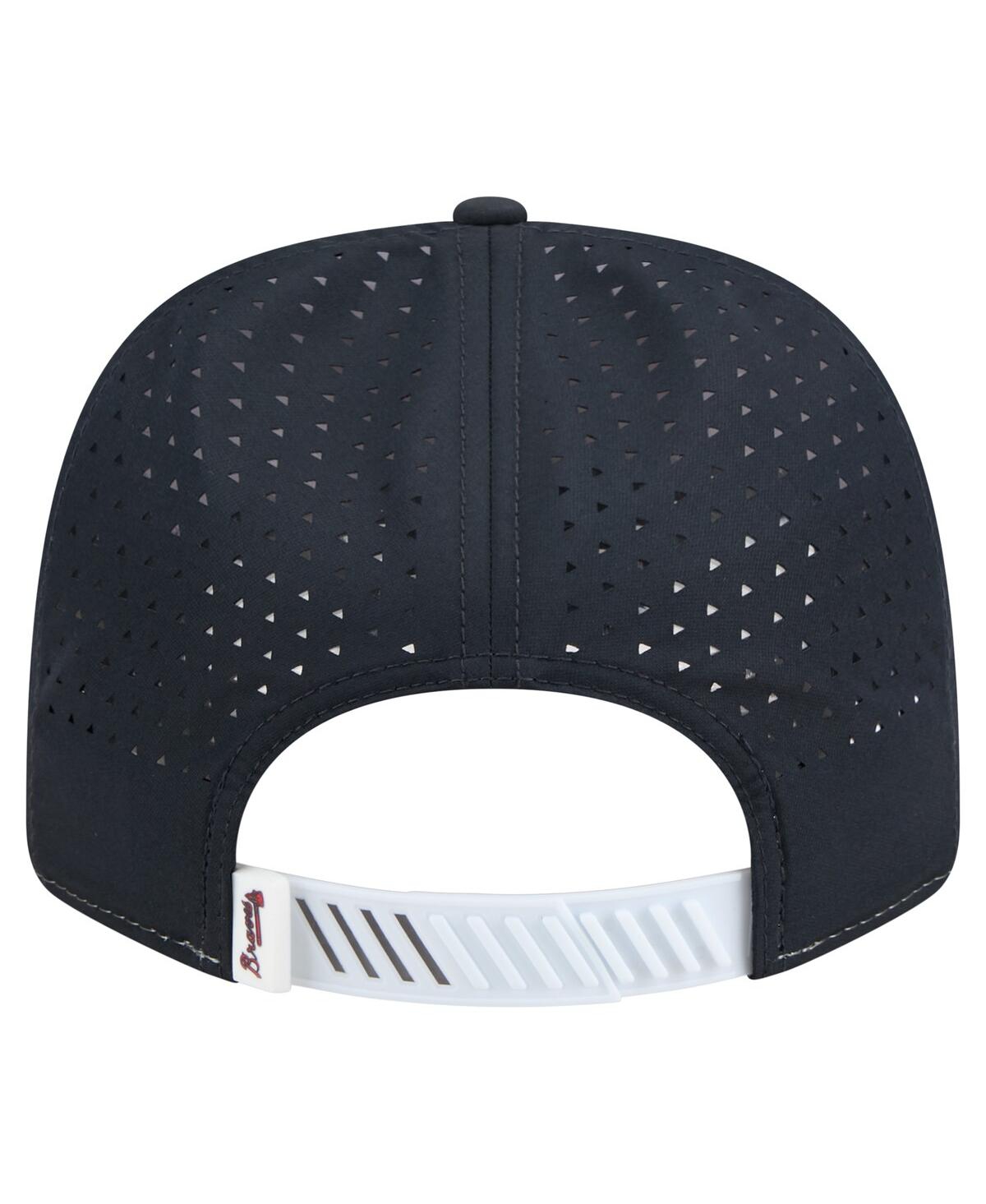New Era Men's White/navy Atlanta Braves Established Patch 9seventy Adjustable Hat In Black