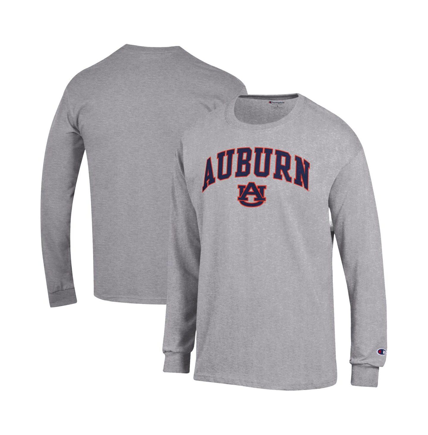 Мужская футболка Champion Heather Gray Auburn Tigers Basic Arch Long Sleeve, цвет: Меланжевый серый — фото 1