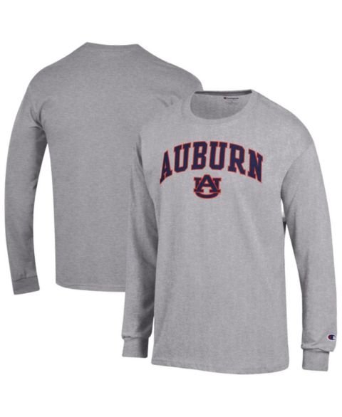 Мужская футболка Champion Heather Gray Auburn Tigers Basic Arch Long Sleeve, цвет: Меланжевый серый