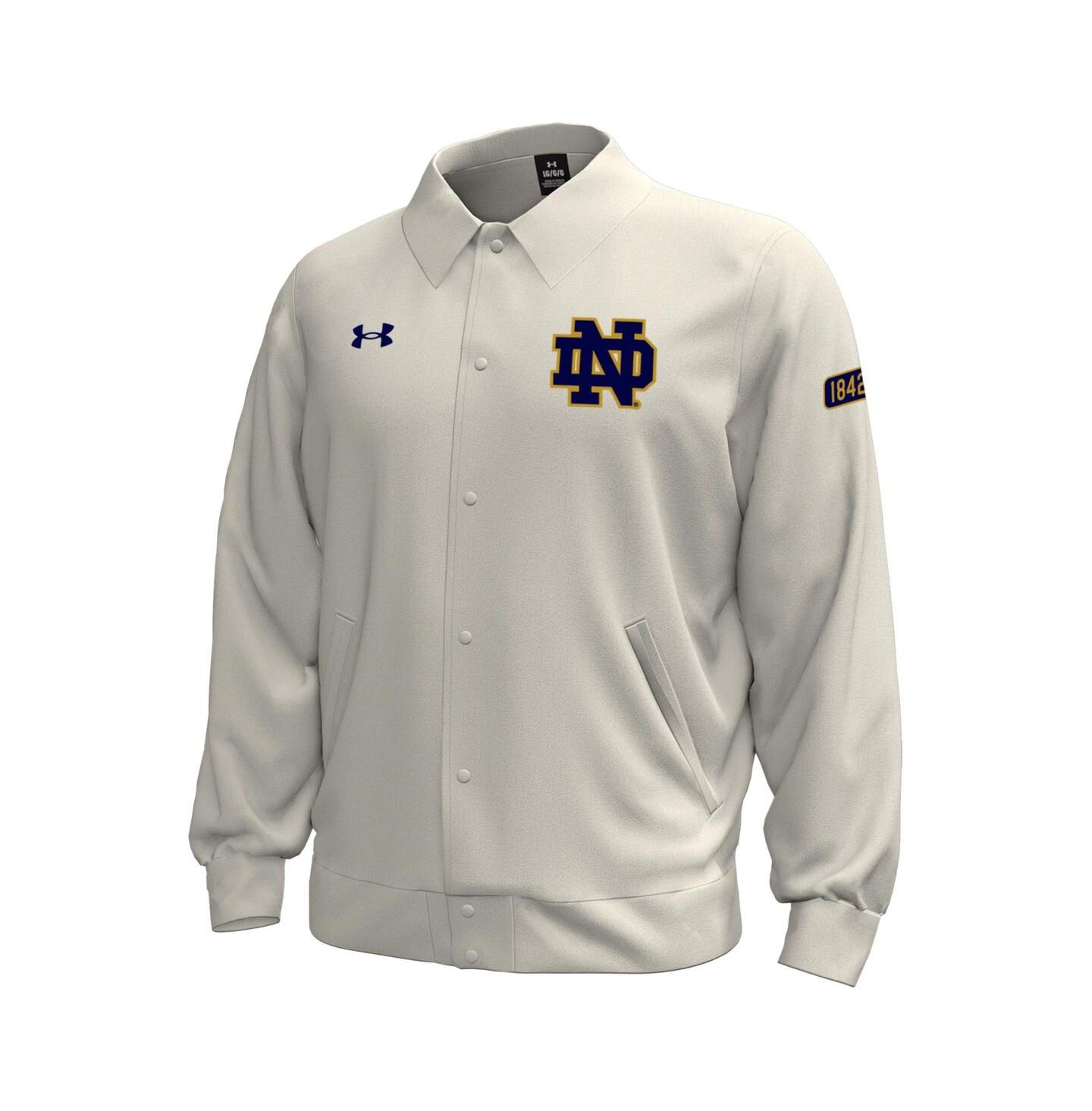 Мужская куртка Under Armour Under Armor Stone Notre Dame Fighting Irish Gameday Icon Full-Snap Fleece — фото 3