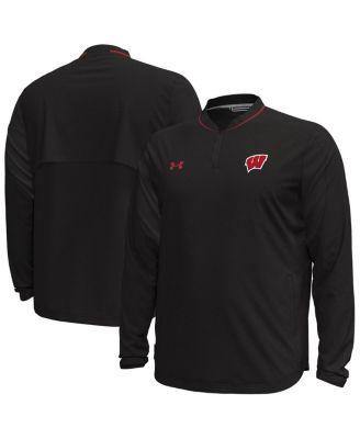 Under Armour - Men's Black Wisconsin Badgers Motivate Long Sleeve Quarter-Zip Jacket