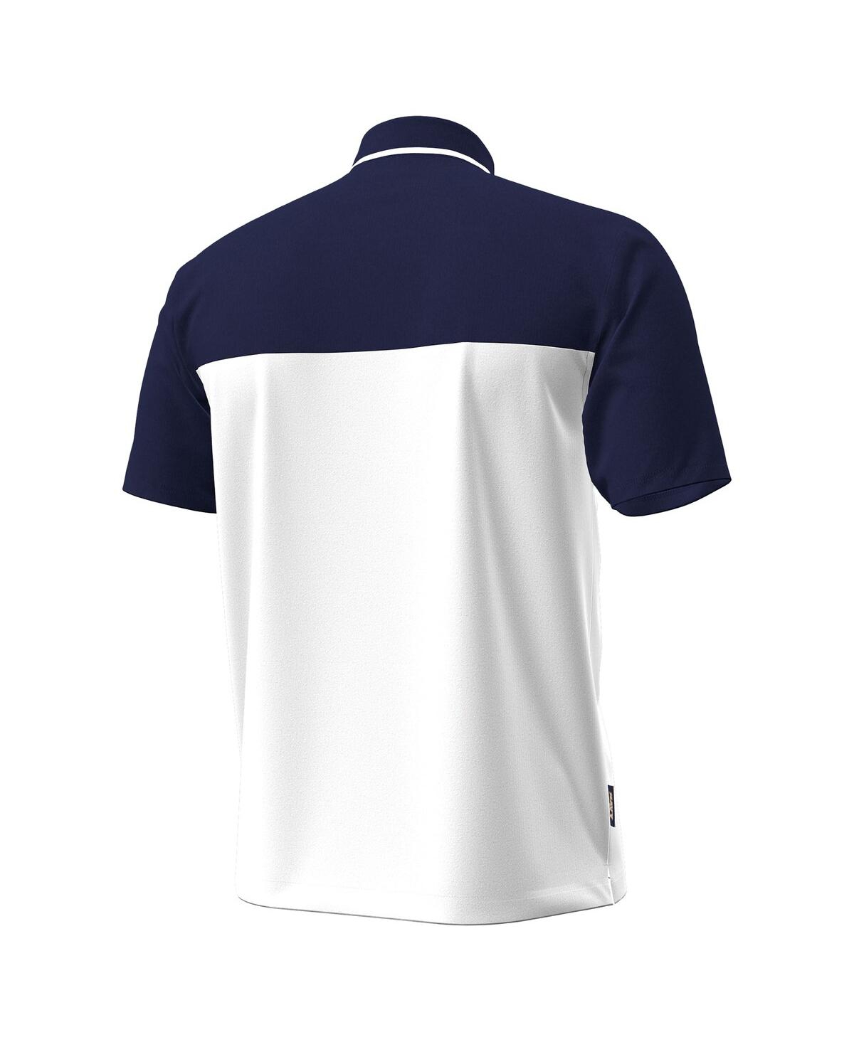 Under Armour Men's White/Navy Midshipmen Green Blocked Polo Shirt