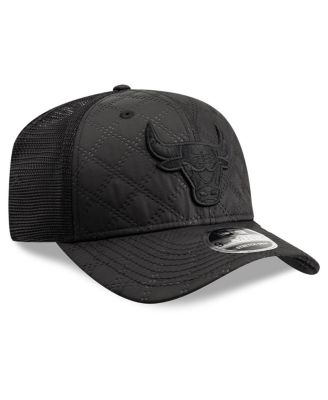 Men's Black Chicago Bulls Quilted Nylon 9SEVENTY Trucker Adjustable Hat