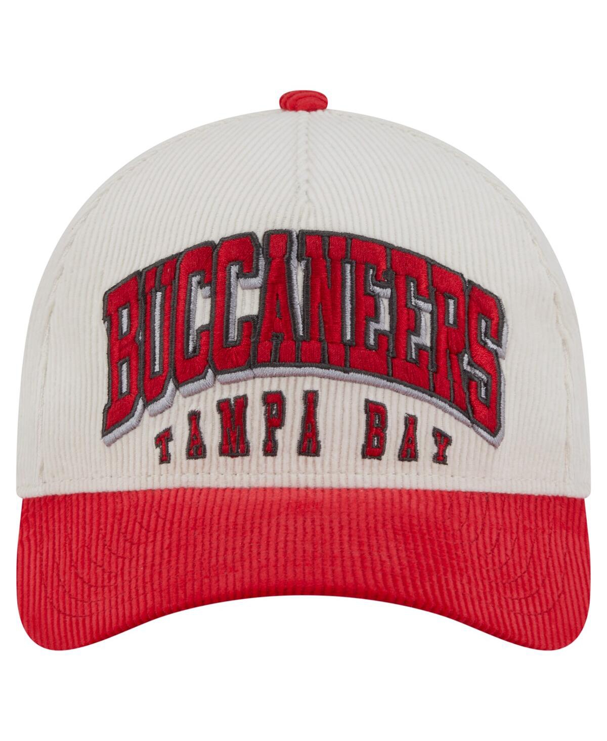 New Era Men'sâ Cream/red Tampa Bay Buccaneers Two-tone Sided Corduroy 9forty A-frame Adjustable Hat In Neutral