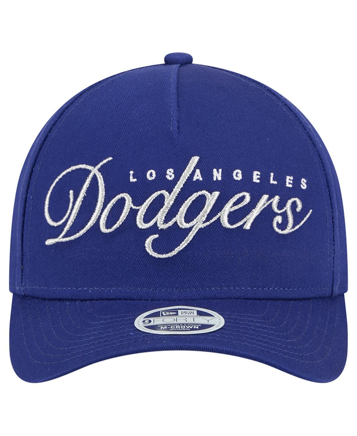New Era Women's Royal Los Angeles Dodgers Metallic A-frame 9forty Adjustable Hat In Blue
