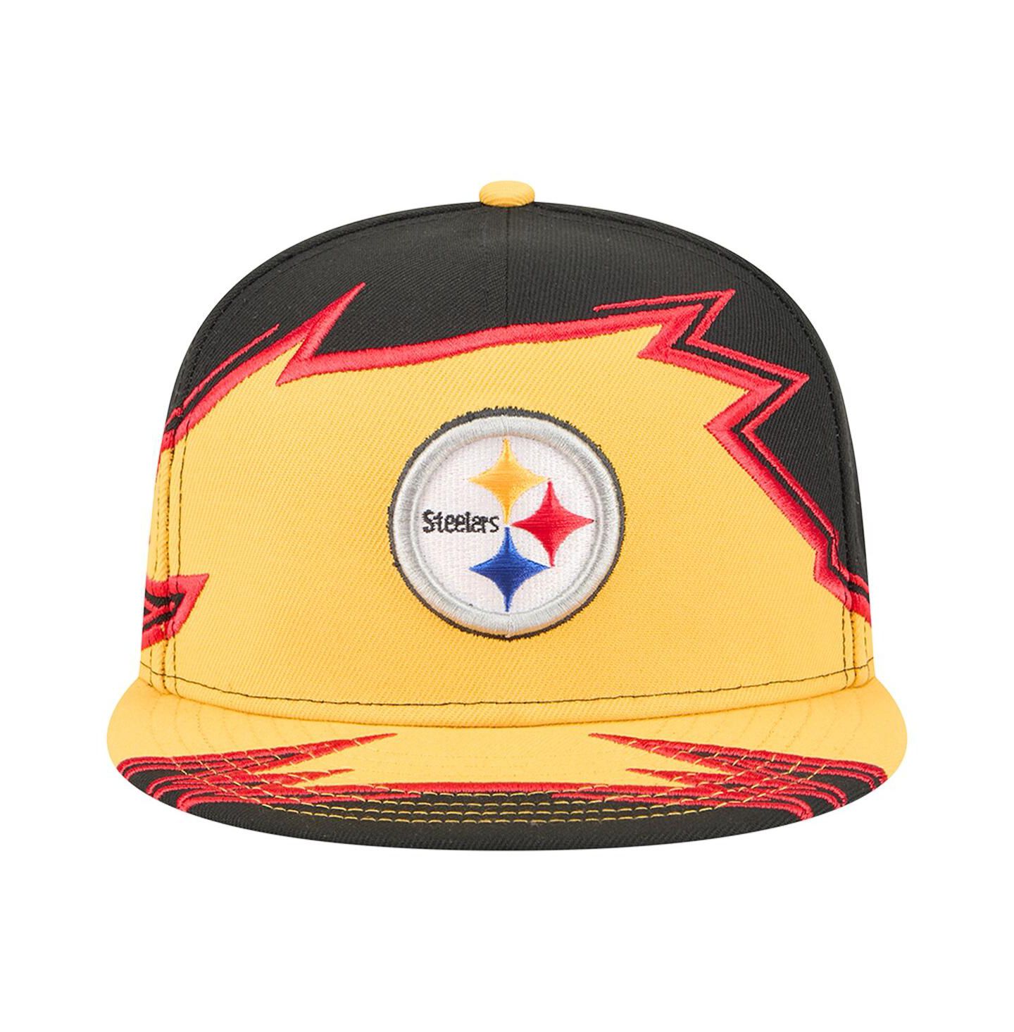Мужская кепка New Era Black/Gold Pittsburgh Steelers Break 59FIFTY Fitted Hat — фото 5