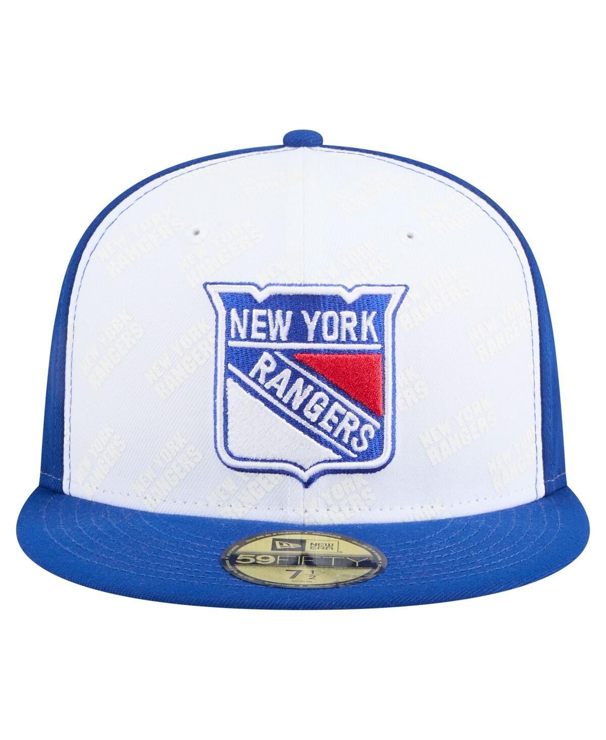 New Era Men'sâ White/blue New York Rangers Repeat Two-tone 59fifty Fitted Hat In Blue